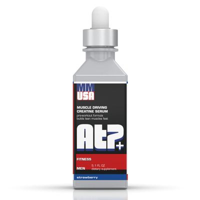 MMUSA ATP+ for Men Pre-Workout Creatine Serum. Instant Energy, Power, Strength &amp; Endurance. Boosts Muscle Growth, Bodybuilding Performance. with Amino Acids &amp; Glucosamine. Strawberry, 5.1 Fl Oz