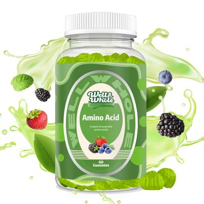 Well&amp;Whole EAA Gummies, Essential Amino Acids Gummies for Women and Men, Essential Amino Acids Supplement for Energy Support, EAA* Supplements, Amino Acid Gummies - 30 Servings, Mixed Berry