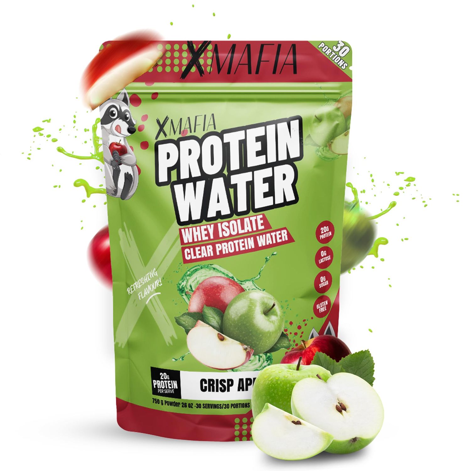 XMafia - Protein Water, Clear Protein Powder - 30 Servings, 20g Protein, 27 oz - Hydrator Whey Isolate - 0g Lactose, 0g Sugar, Keto-Friendly - Apple - Iso Juice Protein, Post-Workout