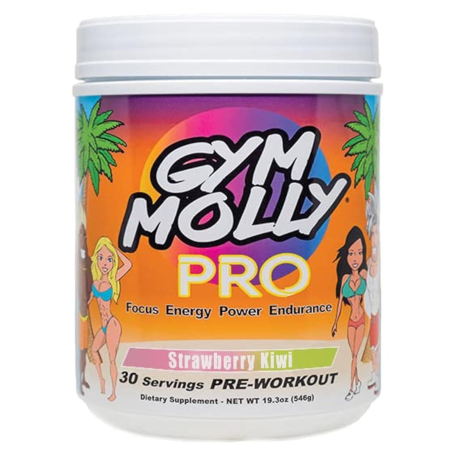 Gym Molly PRO - PreWorkout - 30 Servings - Strawberry Kiwi, 6G Citrulline Malate, 4G Beta-Alanine, 300mg Caffeine from Pure Coffee Plants