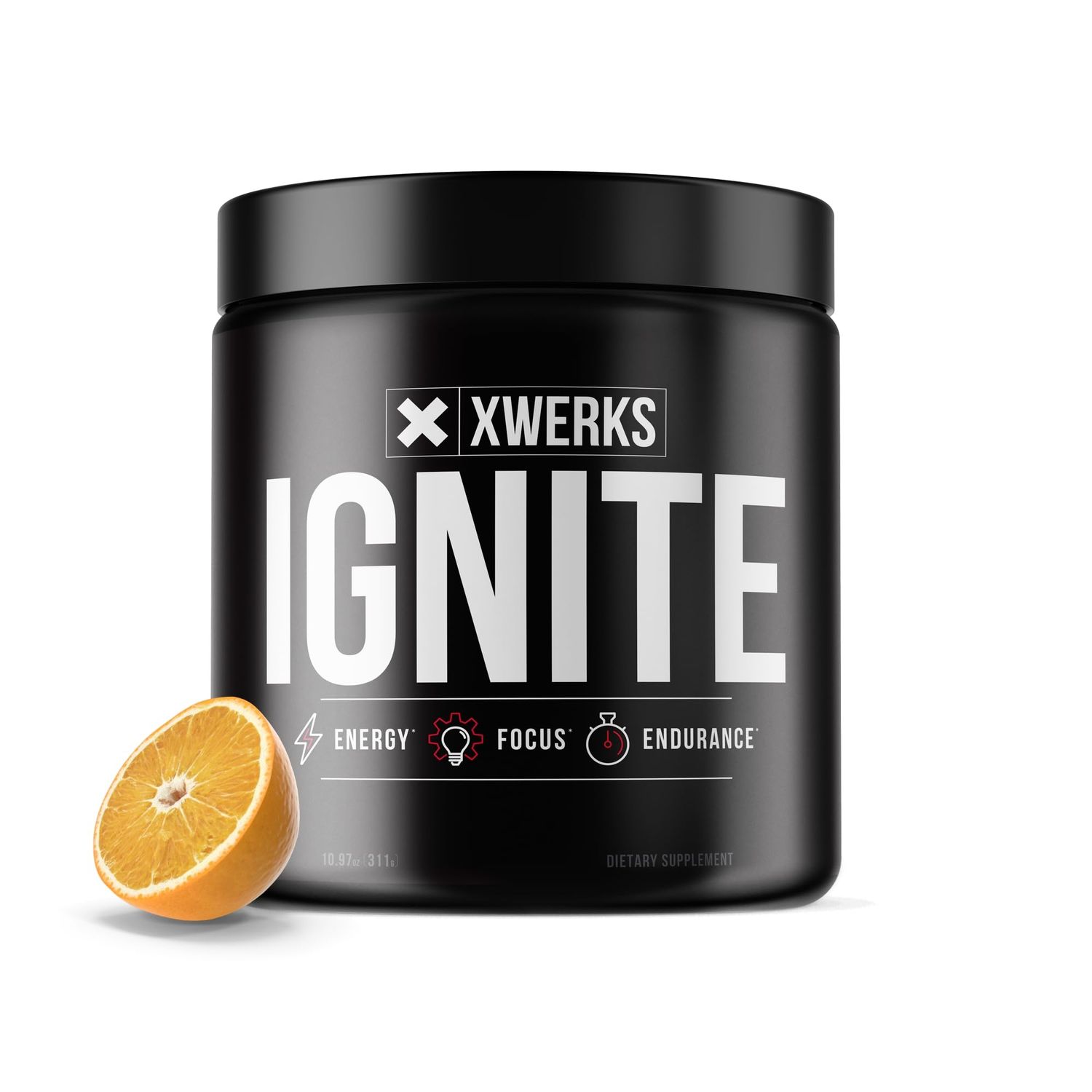 Xwerks Ignite Orange Pre Workout Powder - Best Natural Keto Pre-Workout for Women and Men with Explosive Energy - Gluten Free Preworkout Blend for Endurance and Stamina - 150 mg Caffeine 30 Servings