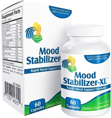 Mood Stabilizer-XL: Mood Support Supplement with 13 Active Ingredients Including 5-HTP, Ashwagandha, GABA &amp; St. John&#39;s Wort Extract - Mood Enhancer Supplements &amp; Vitamins - 60 Capsules
