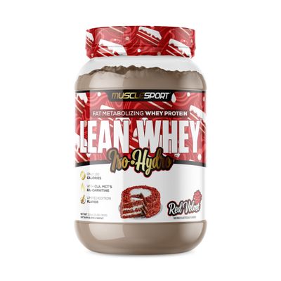 Musclesport Lean Whey Revolution Protein Powder - Whey Protein Isolate - Low Calorie, Low Carb, Low Fat, Incredible Flavors - 25g Protein per Scoop - 2lb Red Velvet