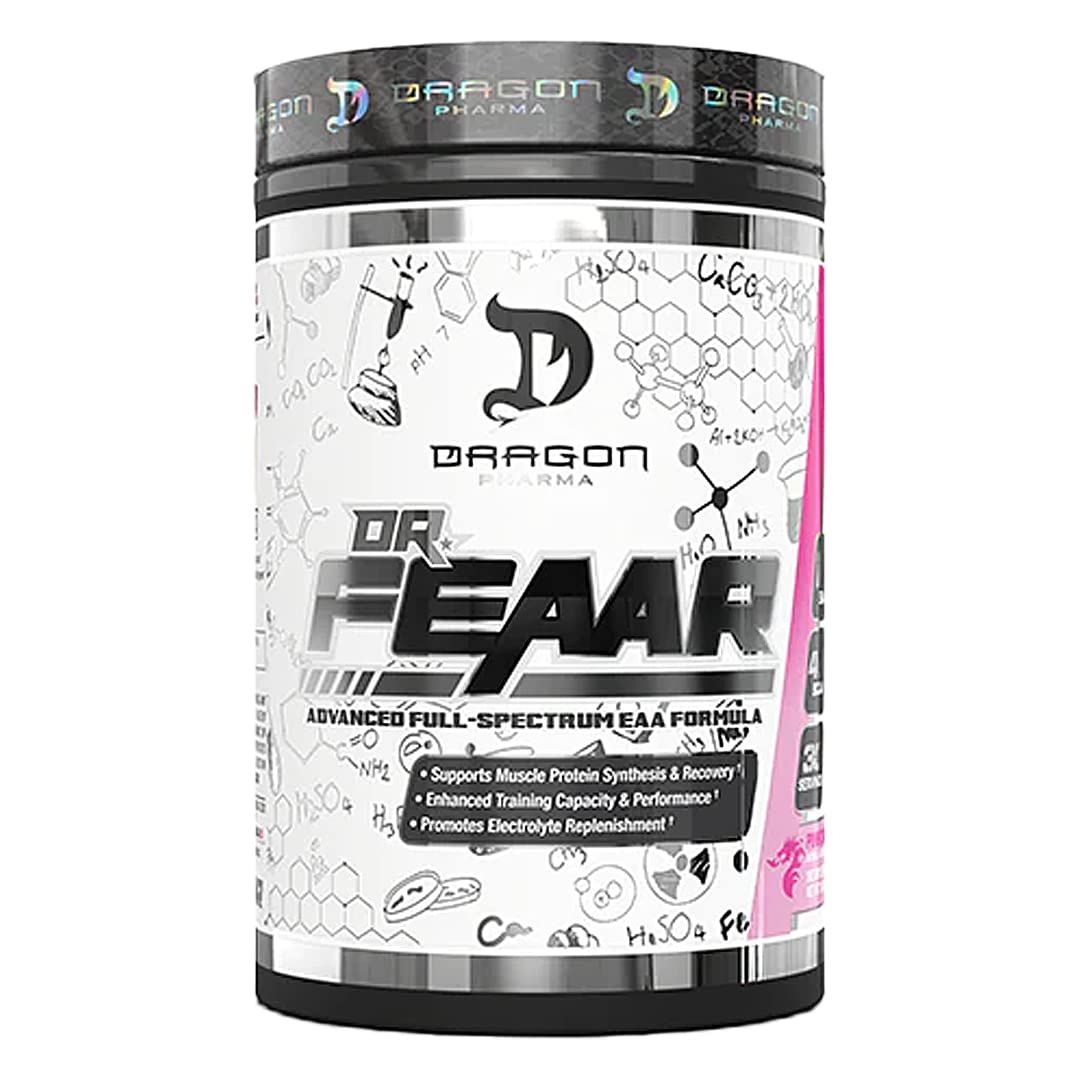 DRAGON PHARMA Dr. FEAAR Advanced Full-Spectrum EAA Matrix, Supports Muscle Protein Synthesis and Recovery, Enhanced Training Capacity (30 Servings, Pink Dragon)
