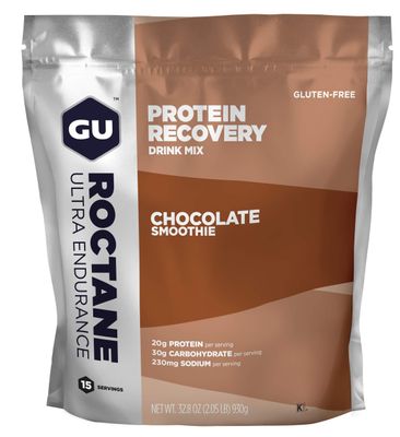 GU Energy Roctane Ultra Endurance Protein Recovery Drink Mix, Gluten-Free and Kosher Dairy, Recovery Support After Any Workout, 15-Serving Pouch, Chocolate Smoothie