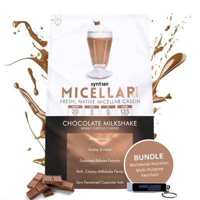 Syntrax Bundle: Micellar Crme, Chocolate Milkshake, 2 Pounds with Worldwide Nutrition Keychain