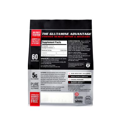 Inner Armour Pure Glutamine Powder - Post Workout Recovery - Muscle Growth - Immune System Function - Fast Dissolving, Flavor-Free, Vegan-Friendly Fitness Supplement - 300 gr or 60 Servings