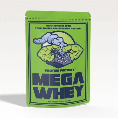 Protein Factory Whey Protein Powder - 25g of Protein with BCAA &amp; Glutamine for Muscle Gain - Low Fat Plain Unflavored Protein Powder 10lbs - 140 Servings