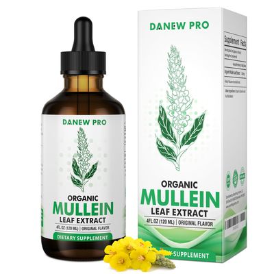 DANEW Pro Mullein Drops for Lungs - Mullein Leaf Extract - Support Lung Cleanse &amp; Respiratory Function for Healthy Breathing - Natural Supplement, Tincture Drops | Non-GMO, Vegetarian | 4 oz 120ml