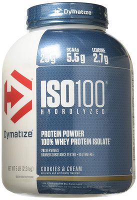 Iso-100 5 lb (2275 g) Cookies and Cream Protein Supplements Dymatize Enterprise