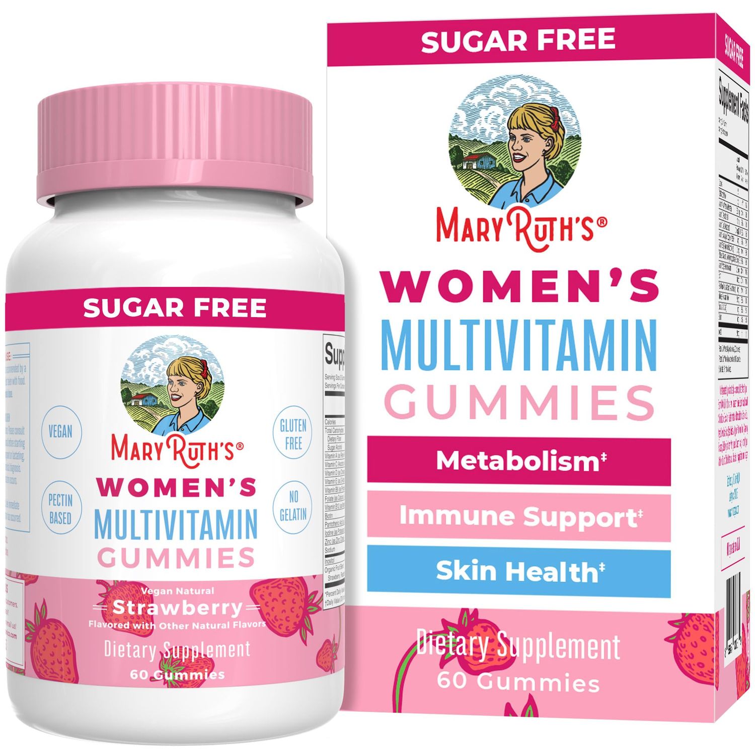 MaryRuth&#39;s Multivitamin for Women 14+ | Women&#39;s Multivitamin Gummies | Immune Support Daily Women&#39;s Multivitamin | Skin Health | Gummy Vitamins for Women | Sugar Free | Vegan | Non-GMO | 60 Count
