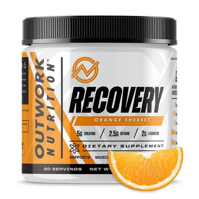 Outwork Nutrition Recovery Drink - Post Workout Recovery Powder &amp; Creatine Monohydrate Muscle Builder for Men &amp; Women - Creatine for Men &amp; Women - After Workout Recovery Drink - Orange Sherbet - 230g