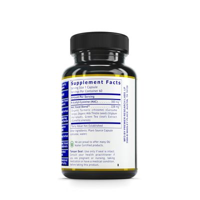 Premier Research Labs Premier NAC - NAC Supplement N-Acetyl Cysteine, N-Acetyl-L-Cysteine, Liver &amp; Immune Support, 300mg NAC Per Capsule - 60 Vegetarian Capsules