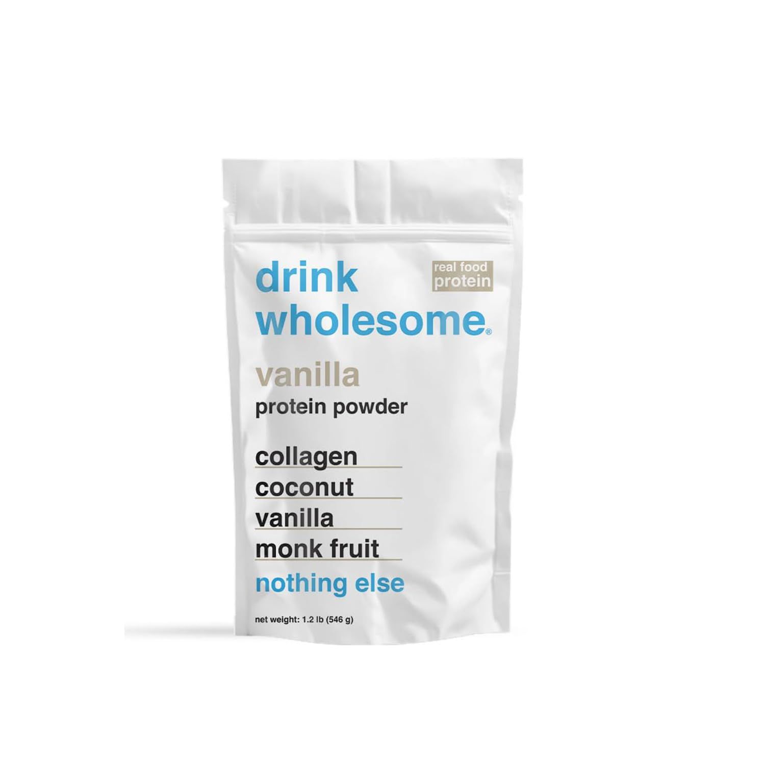 drink wholesome Vanilla Collagen Protein Powder | for Sensitive Stomachs | Gut Friendly | Dairy &amp; Lactose Free | No Artificial Sweeteners | AIP, Carnivore &amp; Paleo | Safe for Kids &amp; Seniors