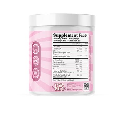 That Girl Pre Workout for Women - Slay Your Gym Sesh with Pure Fire Energy &amp; Mega Pumps - 100% Natural &amp; Clean - Delish Peach Flavor - 30 Servings