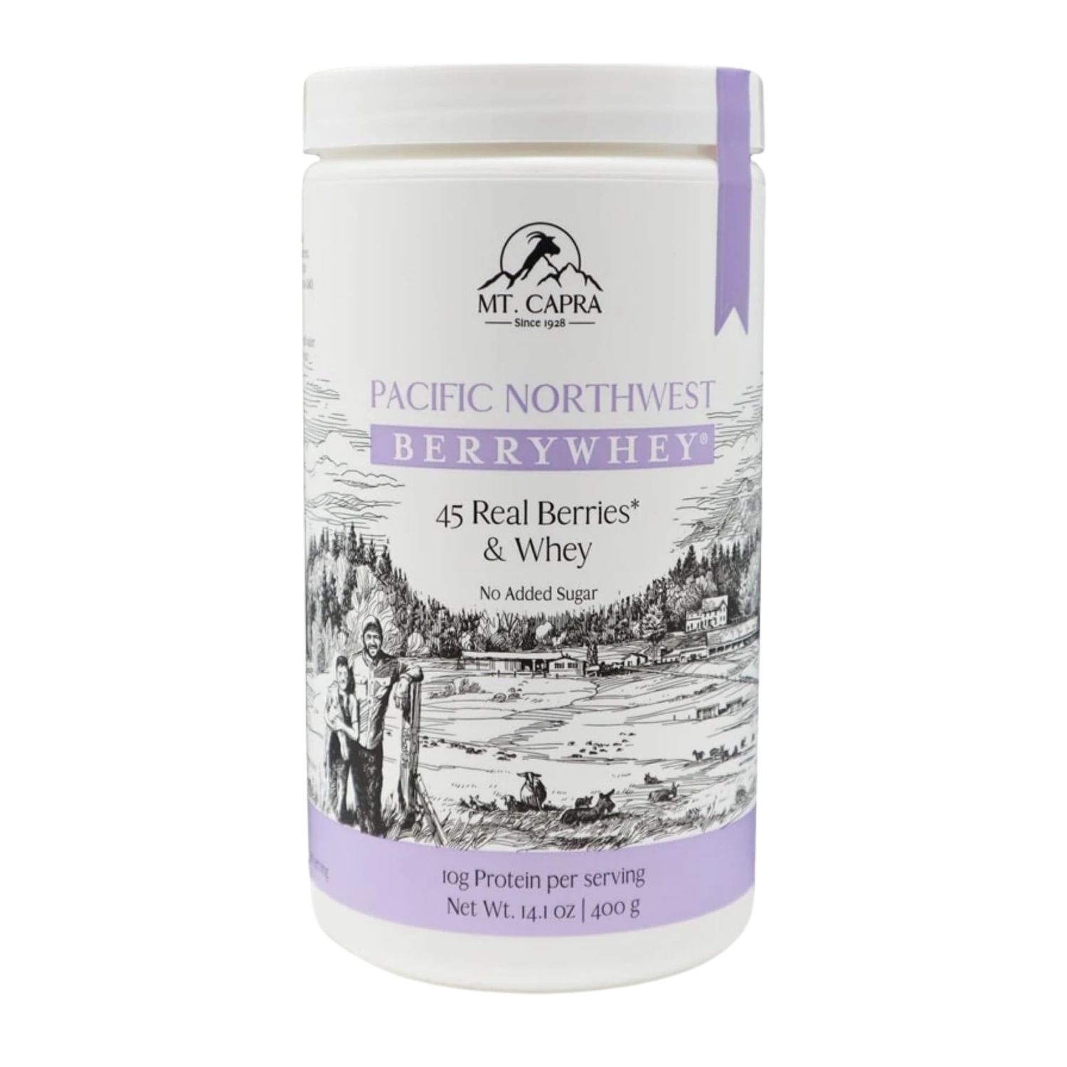 Mt. Capra Since 1928 Pacific Northwest BerryWhey | Non-GMO Meal Replacement Shake High in Antioxidants with Locally Grown Blueberries, Aronia Berry and Goat Whey Protein - 14.1 Ounces