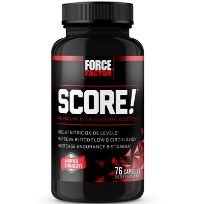Force Factor SCORE! Nitric Oxide Supplement for Men with Horny Goat Weed, L-Citrulline, Ashwagandha, Black Maca &amp; Tribulus, Ignite Drive &amp; Energy, Increase Endurance, For Male Vitality, 76 Capsules