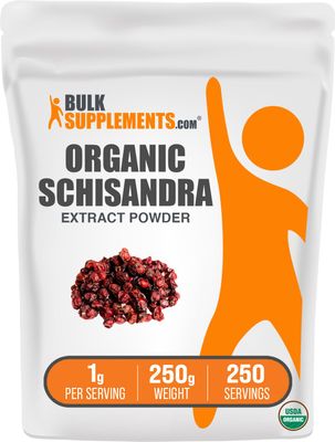 BulkSupplements.com Organic Schisandra Extract Powder - Schisandra Supplement, from Schisandra Berries - Herbal Supplement, Gluten Free - 1000mg per Serving, 250g (8.8 oz) (Pack of 1)