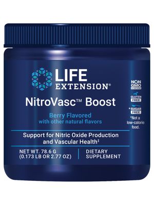 Life Extension NitroVasc Boost, Blood Flow Supplement, Nitric Oxide Support, Heart Health, L-arginine, Gluten-Free, Non-GMO, Vegetarian, 1 Scoop, 30 Servings