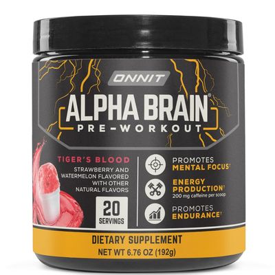 ONNIT Alpha Brain Pre-Workout - Tiger&#39;s Blood (20 Serving Tub)