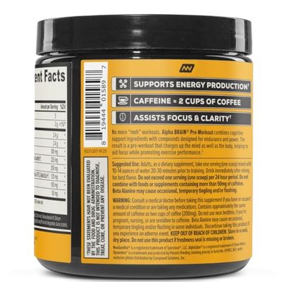 ONNIT Alpha Brain Pre-Workout - Tiger's Blood (20 Serving Tub)