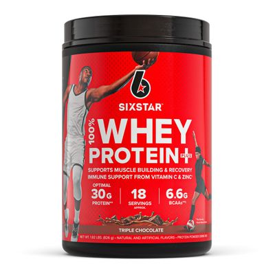 Whey Protein Powder | Six Star Whey Protein Plus | Whey Protein Isolate &amp; Peptides | Lean Protein Powder for Muscle Gain | Muscle Builder for Men &amp; Women | Triple Chocolate, 1.82 lbs (826 g)