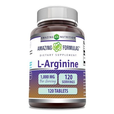 Amazing Formulas L-Arginine Supplement | 1000 Mg Per Serving | Tablets | Amino Acid Supplement for Women &amp; Men | Non-GMO | Gluten Free | Made in USA (120 Count)