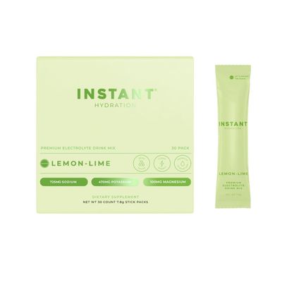 Instant Hydration Electrolytes Powder Packets - Lemon Lime Drink Mix - Zero Sugar - Keto, Vegan, Gluten-Free, Non-GMO - Boost Recovery, Brain Health, Muscle &amp; Tissue Support- 30 Sticks