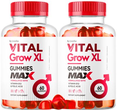 (2 Pack) Vital Grow XL Male Gummies - Men&#39;s Performance Gummies 1050MG Vital GrowXL Blend, Vital Growth Gummy Advanced Gomitas Formula, 120 Gummies for 2 Months
