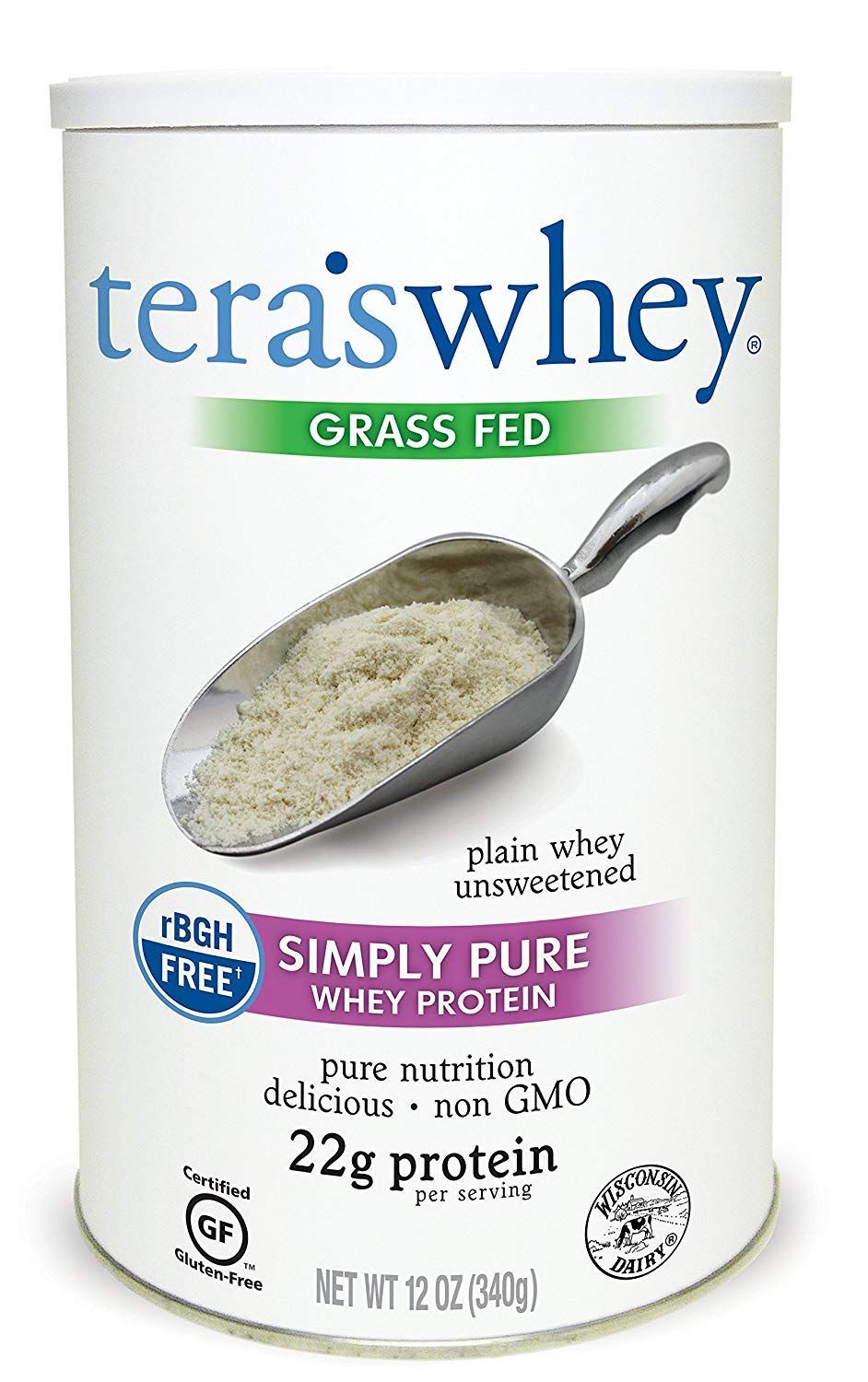 Tera&#39;s Whey Protein, Plain Unsweetened, 12 oz