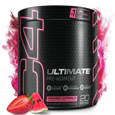 Cellucor C4 Ultimate Pre Workout Powder Watermelon - Sugar Free Preworkout Energy Supplement for Men &amp; Women - 300mg Caffeine + 3.2g Beta Alanine + 2 Patented Creatines - 20 Servings