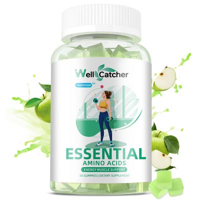 EAA Gummies Essential Amino Acids - All 9 Essential Aminos and All Branched-Chain Aminos (BCAAs) 8000mg with Muscle Recovery, Energy Support Sugar Free Green Apple Flavor 30 Servings