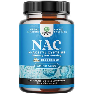 NAC Supplement N-Acetyl Cysteine 1000mg - Vegan High Absorption Non-Smelly NAC 1000mg Capsules Glutathione Precursor for Liver Cleanse Detox &amp; Repair plus Lung Health and Immunity Support (2 Months)