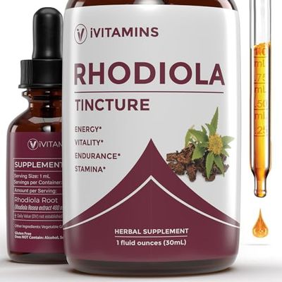 Rhodiola Rosea Tincture | Rhodiola | Rhodiola Extract | for Energy, Stamina, Cognitive Support &amp; Much More | Energy Supplements | Rhodiola Tincture | Rhodiola Supplement - 1 fl oz