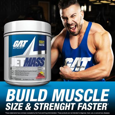 GAT SPORT JetMass Fact-Acting Volumizing Creatine System, 30 Servings (Strawberry Lemonade)