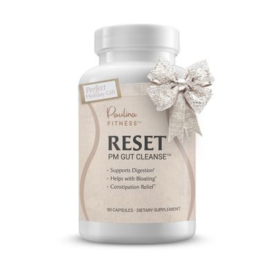Paulina FITNESS Reset Overnight Digestive Aid, Bloating Relief, &amp; Gut Health Supplement | Natural Detox &amp; Digestive Cleanse to Support Weight Management and Relieve Constipation | 90 Capsules