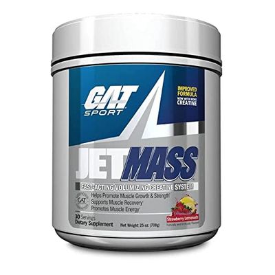 GAT SPORT JetMass Fact-Acting Volumizing Creatine System, 30 Servings (Strawberry Lemonade)