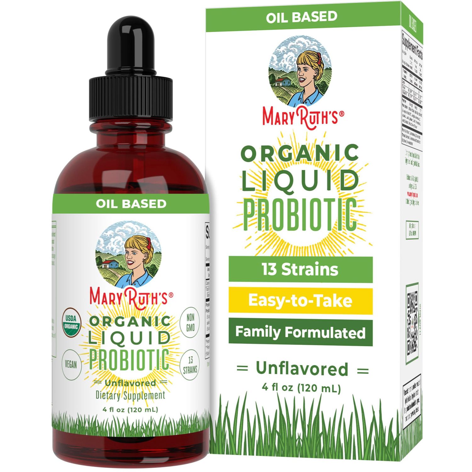 USDA Organic Liquid Probiotic by MaryRuth&#39;s | Digestive Health | Gut Health | Probiotics for Women | Probiotics for Men | Probiotics for Kids | Acidophilus Probiotic | Vegan | Non-GMO | 40 Servings