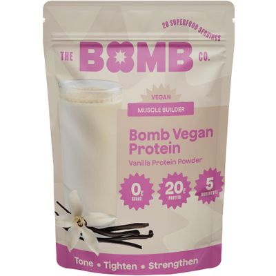 The Bomb Co. Bomb Plant Protein, Protein Powder with 20g Protein, Amino Acids, Zero Sugar, Pea Protein, Chia Seeds, Pumpkin Seeds, Vanilla &amp; Monk Fruit, Gluten Free, Vanilla Flavor, 20 Srvgs
