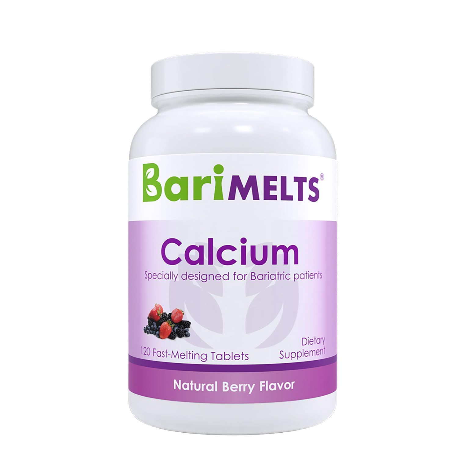 Barimelts Calcium Citrate with Vitamin D3 &amp; Magnesium - 120 Smooth-Dissolving Tablets (1-Month Supply) - Bariatric Calcium Supplements for Women, Natural Berry Flavor