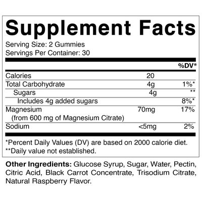 Vitamatic Magnesium Citrate Gummies 600mg per Serving - 60 Vegan Gummies - Promotes Healthy Relaxation, Muscle, Bone, & Energy Support (60 Gummies (Pack of 1))