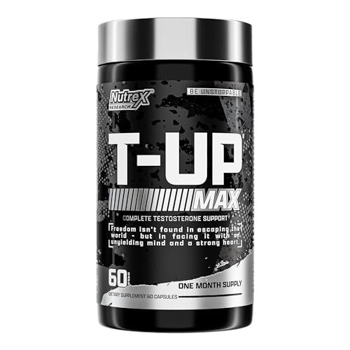 Nutrex Research T-UP Testosterone Booster Supplement for Men - Increase Levels, Boost Strength &amp; Recovery - 60 Capsules