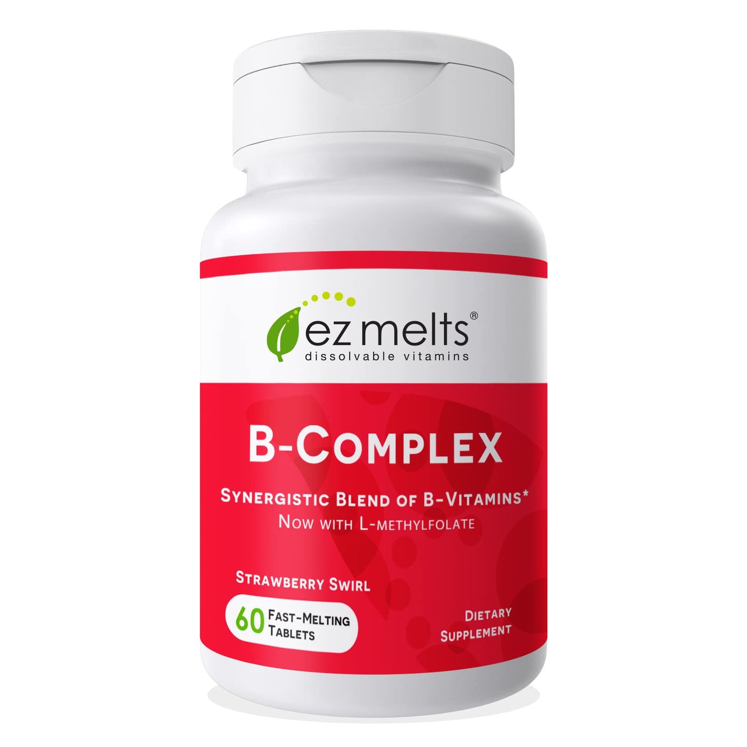 EZ Melts Dissolvable Vitamin B-Complex Tablet with Methyl B12 &amp; Methyl Folate, Sugar-Free, 2-Month Supply