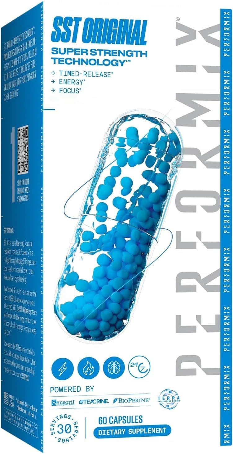 PERFORMIX - SST Original - Pre Workout - 250 mg Caffeine - Energy Supplements - No Crash - Fitness Goals - Nootropic - Timed-Release for All Day Focus, Mood &amp; Energy Boost - Men &amp; Women - 60 Capsules