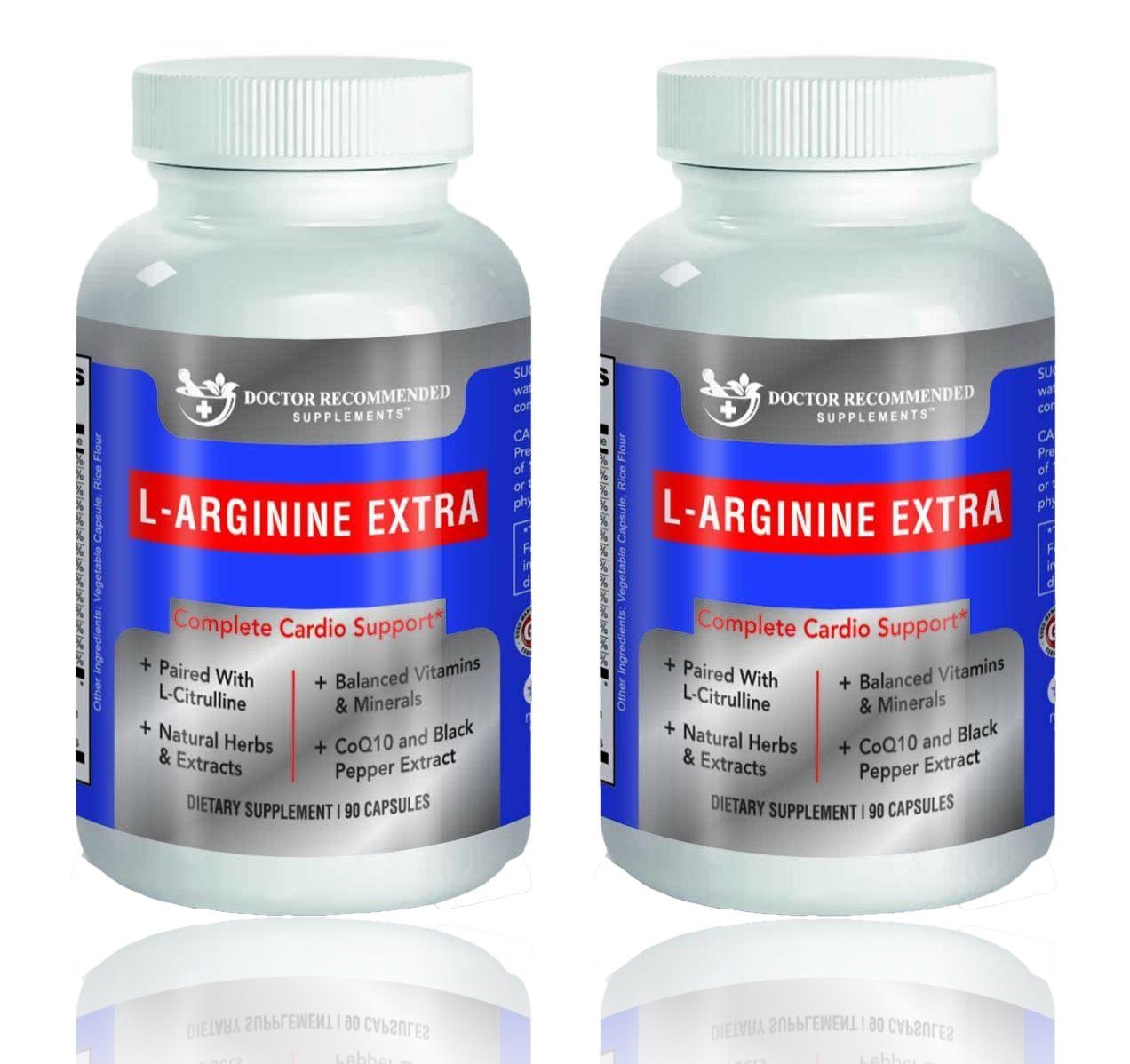DOCTOR RECOMMENDED SUPPLEMENTS Premium L-Arginine 1000 MG Nitric Oxide Formula Supports Cardio Health, Nitric Oxide Production, Stamina &amp; More - 2 Pack