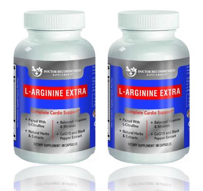 DOCTOR RECOMMENDED SUPPLEMENTS Premium L-Arginine 1000 MG Nitric Oxide Formula Supports Cardio Health, Nitric Oxide Production, Stamina &amp; More - 2 Pack