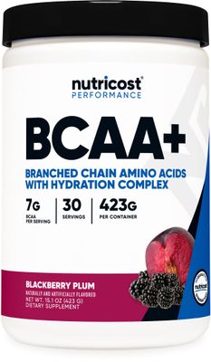 Nutricost BCAA + Hydration Powder (BlackBerry Plum) 30 Servings - Branched Chain Amino Acids with Hydration Complex - Gluten-Free, Non-GMO