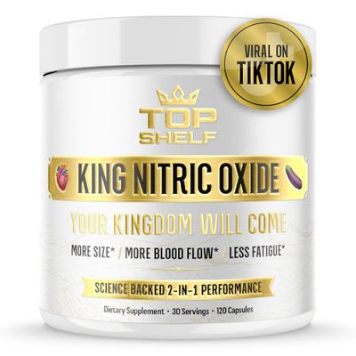 Join Top Shelf Grind Nitric Oxide Supplement for Men 6-in-1, Alpha Blood Flow, Stamina Booster, Strength, Energy, Endurance | 120 Capsules