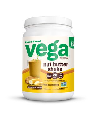 Vega Nut Butter Shake, Peanut Butter &amp; Banana - Vegan Protein Powder, 20g Protein, Real Food Ingredients, No Added Sugar, 1.39 lbs