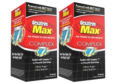 ILIOS Dexatrim Max Complex-7 | Lose Weight &amp; Burn Fat w/Seven Healthy Ingredients Designed to Boost Energy &amp; Reduce Hunger, Packed, 60 Capsules, 2 Pack Packaging